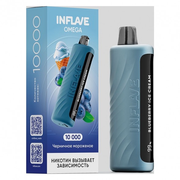 INFLAVE OMEGA - Черничное Мороженое (Blueberry Ice Cream, 10000 затяжек)