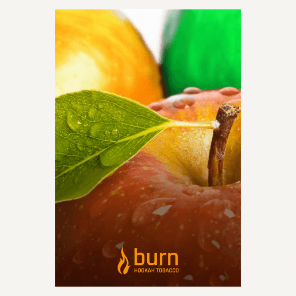 Табак Burn - Three Apples (Двойное Яблоко и Лакрица, 100 грамм)