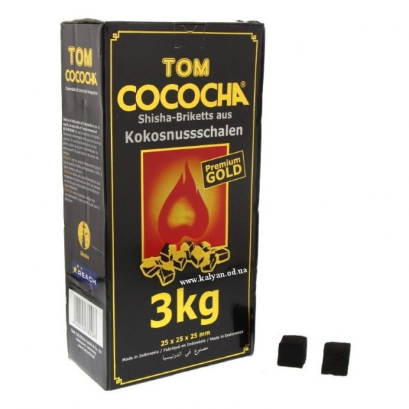 Уголь Tom Cococha - Золотой (25 мм, 252 кубика, 3 кг)