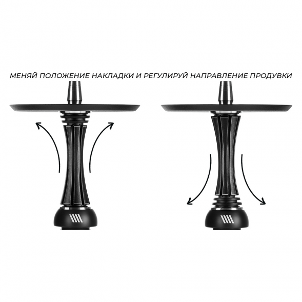 Кальян Alpha Hookah - Model X REVERSE Black Matte (без колбы)