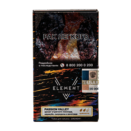 Табак Element V - Passion Valley (Фрукты, Ягоды и Огурец, 25 грамм)