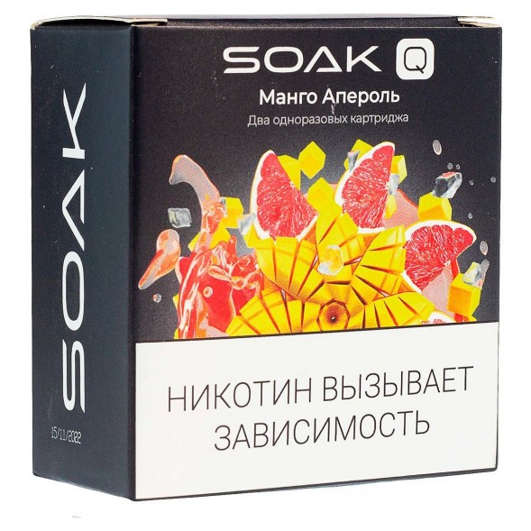 Картридж SOAK Q - Манго Апероль (1500 затяжек х 2 шт.)