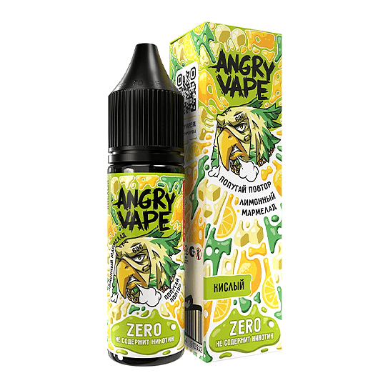 Жидкость Angry Vape Zero - Попугай Повтор (Лимонный Мармелад, 30 мл, без никотина)